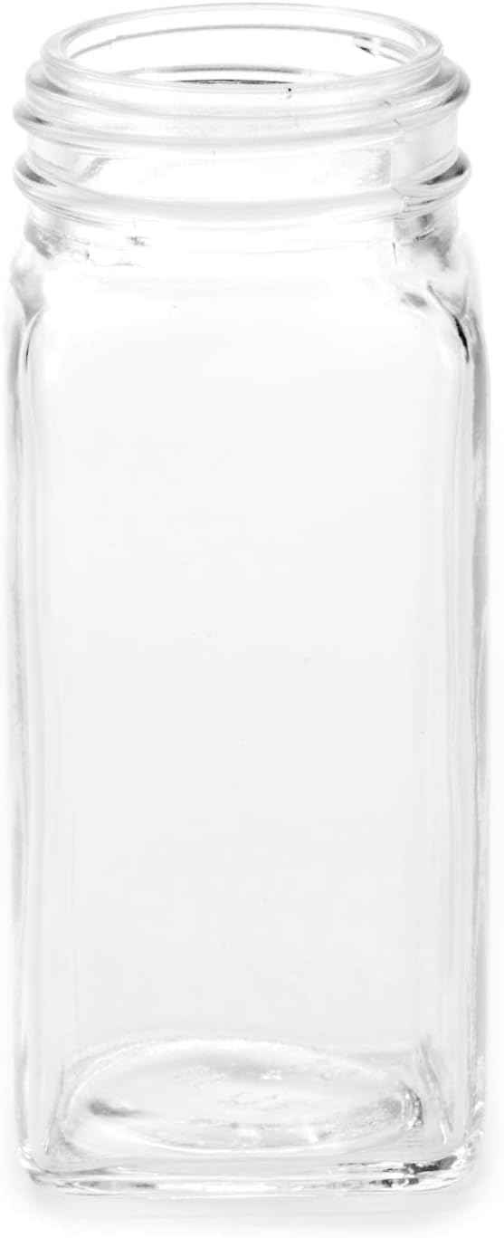 6oz, BEST VALUE 14 Large Glass Spice Jars includes pre-printed 126 Chalkboard Spice Labels plus 113 PVC Clear Labels. 14 Square Empty Jars, Airtight Cap, kitchen Funnel Pour/Sift Shakers