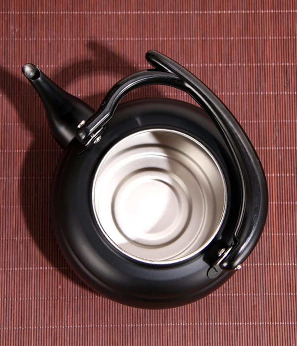 50 oz/1500ml Stainless Steel Steeping Teapot with Infuser for Loose Leaf Tea, Metal Tea Steeper Pot Coffee Water Kettle for Stovetop, Tea Maker for Hotels, Restaurant, Home, Kitchen, Black