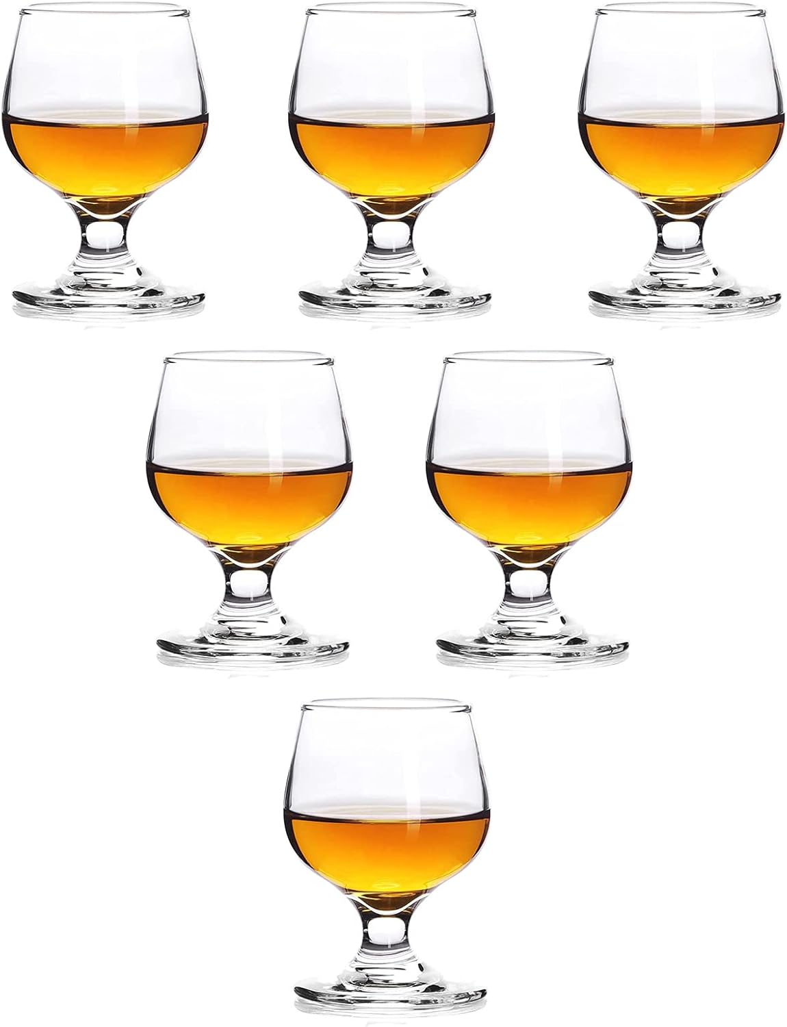 Shot Glasses, 5oz Glass Set of 6/Clear Glasses/Cute Glasses/Perfect for Tasting Brandy/Glass Snifters, 6 Count (Pack of 1)