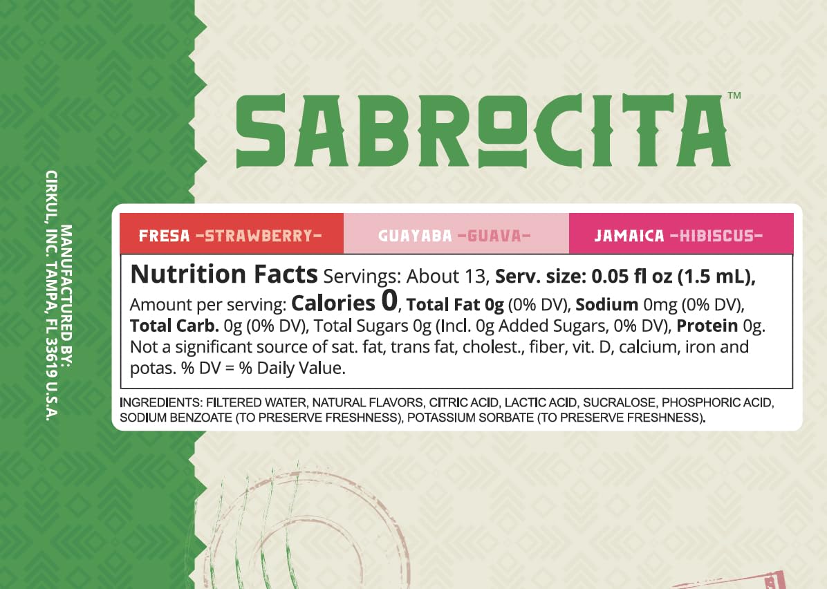 Cirkul Sabrocita Flavor Cartridge Variety Pack, 6-Pack (2 Strawberry, 2 Guava, 2 Hibiscus), No Sugar, Zero Calorie Drink Mix
