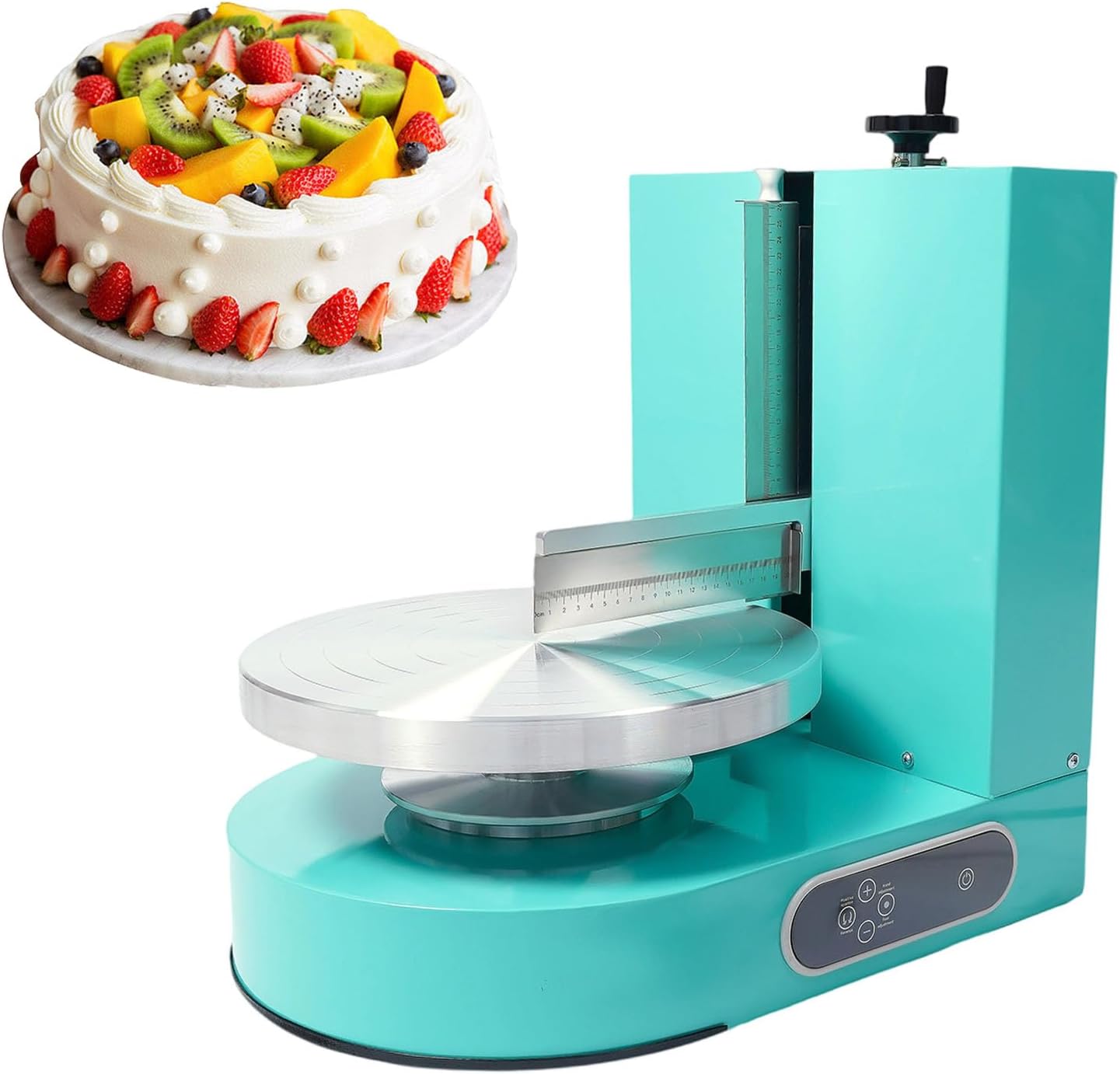 Cake Decorating Machine, Tabletop Cake Frosting Machine for 4-12inch Cakes, Cream Spreading Automatic Frosting Turntable with Graduated Scraper, for Cake Shops, Dessert Shops, Households