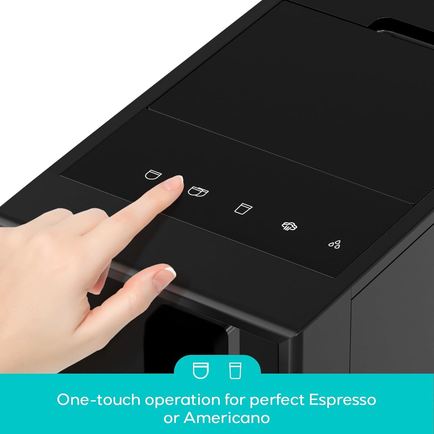 CASABREWS ACAFE PLUS Automatic Espresso Machine, 20bar Espresso Coffee Machine with Grinder and Milk Frother, Professional Coffee Maker with Touch Screen for Cappuccino and Americano, Black