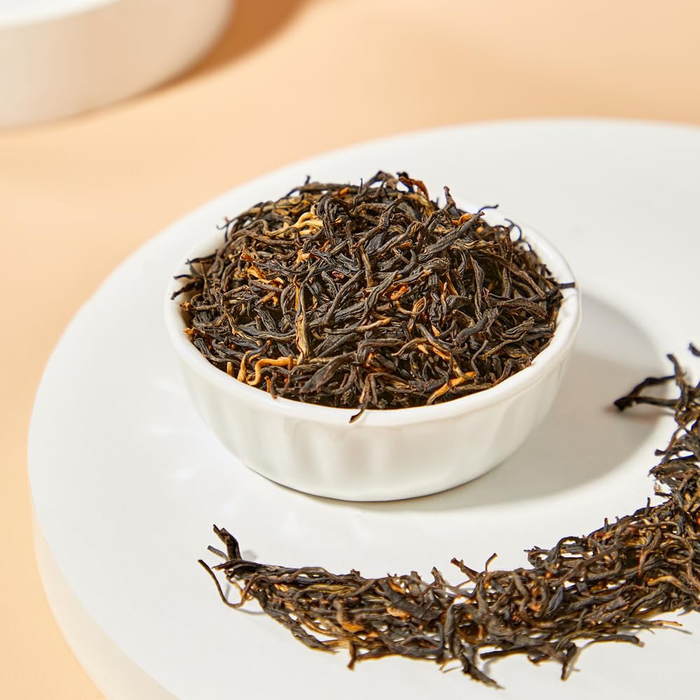 XIEJINJI Golden Monkey Tea - Chinese Black Tea - Jinjunmei - Premium Bud Tea - Eco-Conscious Tea Bags - 3.2g x 40 Count - Repeated Brewing - High Mountain Nature Fruit