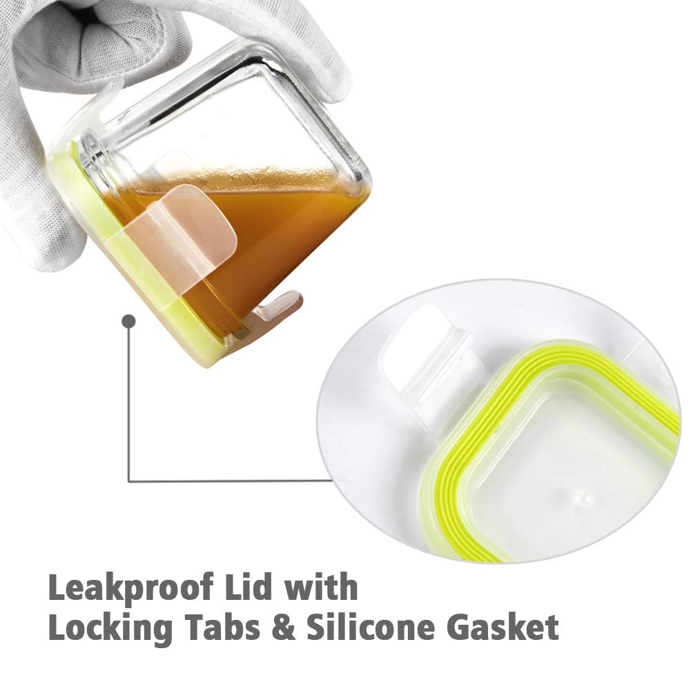 Matyz 4-Pack Glass Baby Food Jars With Lids Airtight Freezer Microwave Oven Safe (Mint Green, 4 OZ Each) - Small Solid Food Storage Containers Baby Stackable Baby Food Containers Glass