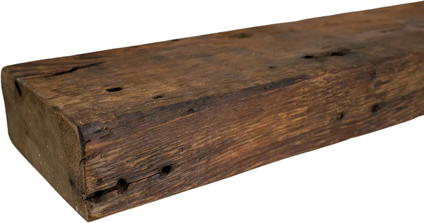 Modern Timber Craft Reclaimed Wood Floating Wall Shelf | Solid Rustic American Barnwood, Floating Shelf Brackets | 2.75" Thickness | 36" L x 10" D, Rustic Original - Oiled, 3 Pack