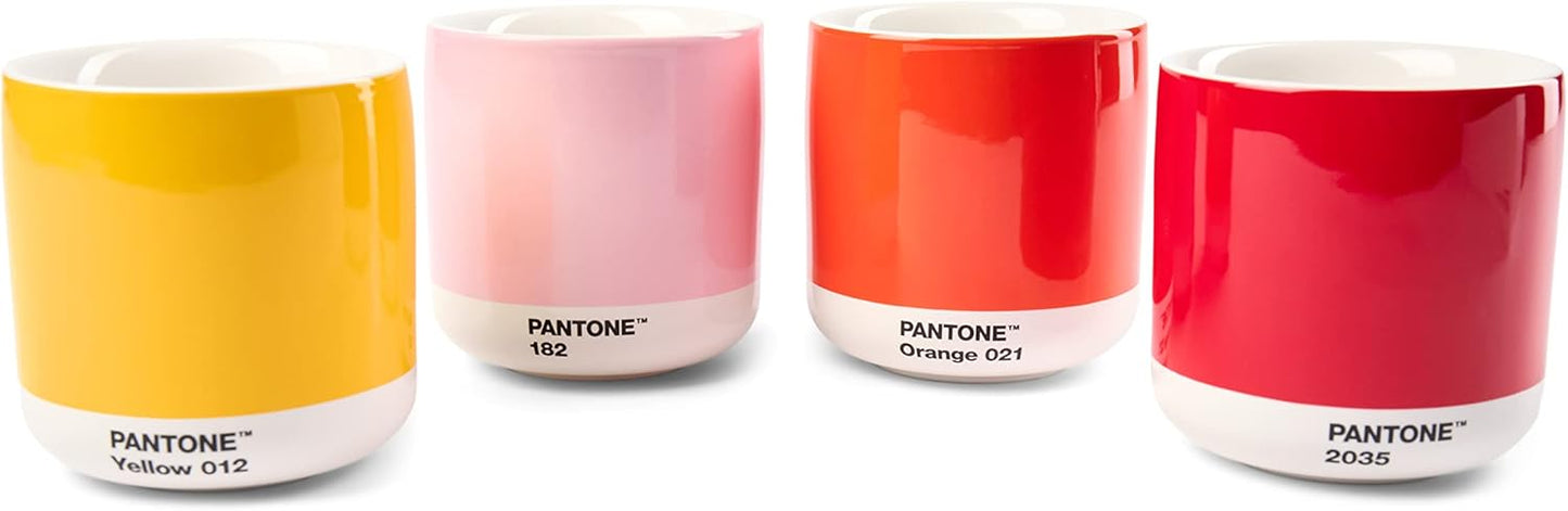 Copenhagen Design Pantone Latte Cup - Double Wall Thermo - Cappuccino Handleless Mug - 7.44oz/220ml, Orange 021