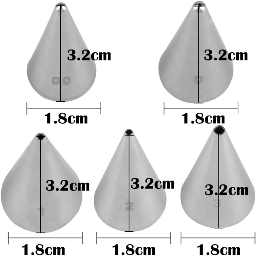Cake Decorating Set, 5 Pieces Stainless Steel Icing Piping Nozzles Tips Kit - Christmas Holiday Birthday Anniversary Wedding Cupcakes Cakes Cookies Dessert Candy Pastry DIY Making Tools #5