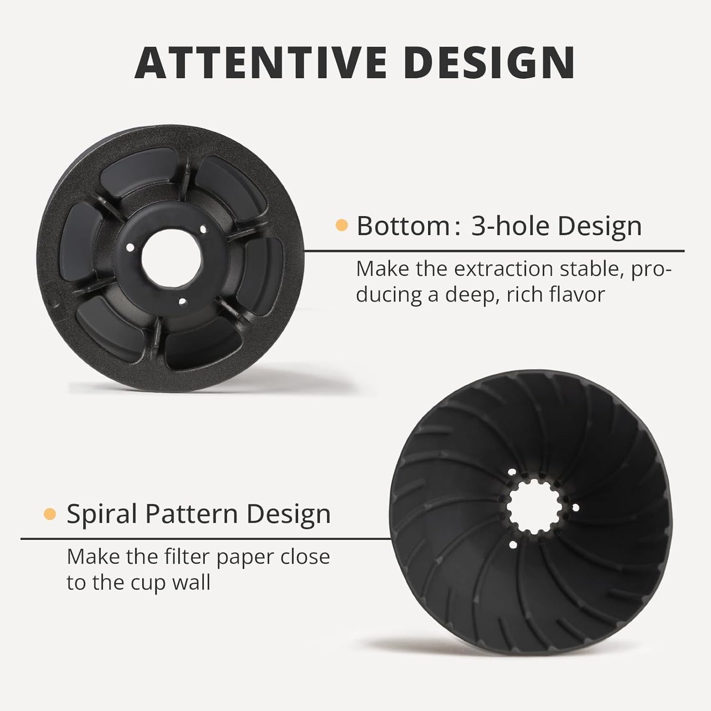 Collapsible Coffee Dripper, Silicone Reusable Coffee Filter Holder, Pour Over Coffee Dripper for Camping, Business Trip, Single Pour Over Coffee Maker (Black)