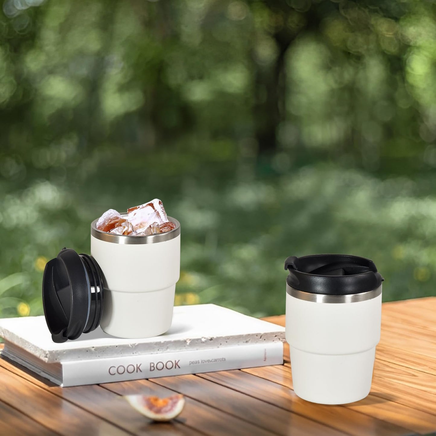 6oz Vacuum Insulated Espresso Cup Set of 2, Espresso Shot Cup for Coffee, Double Wall Stainless Steel Mini Tumbler Shot Glasses with Lid