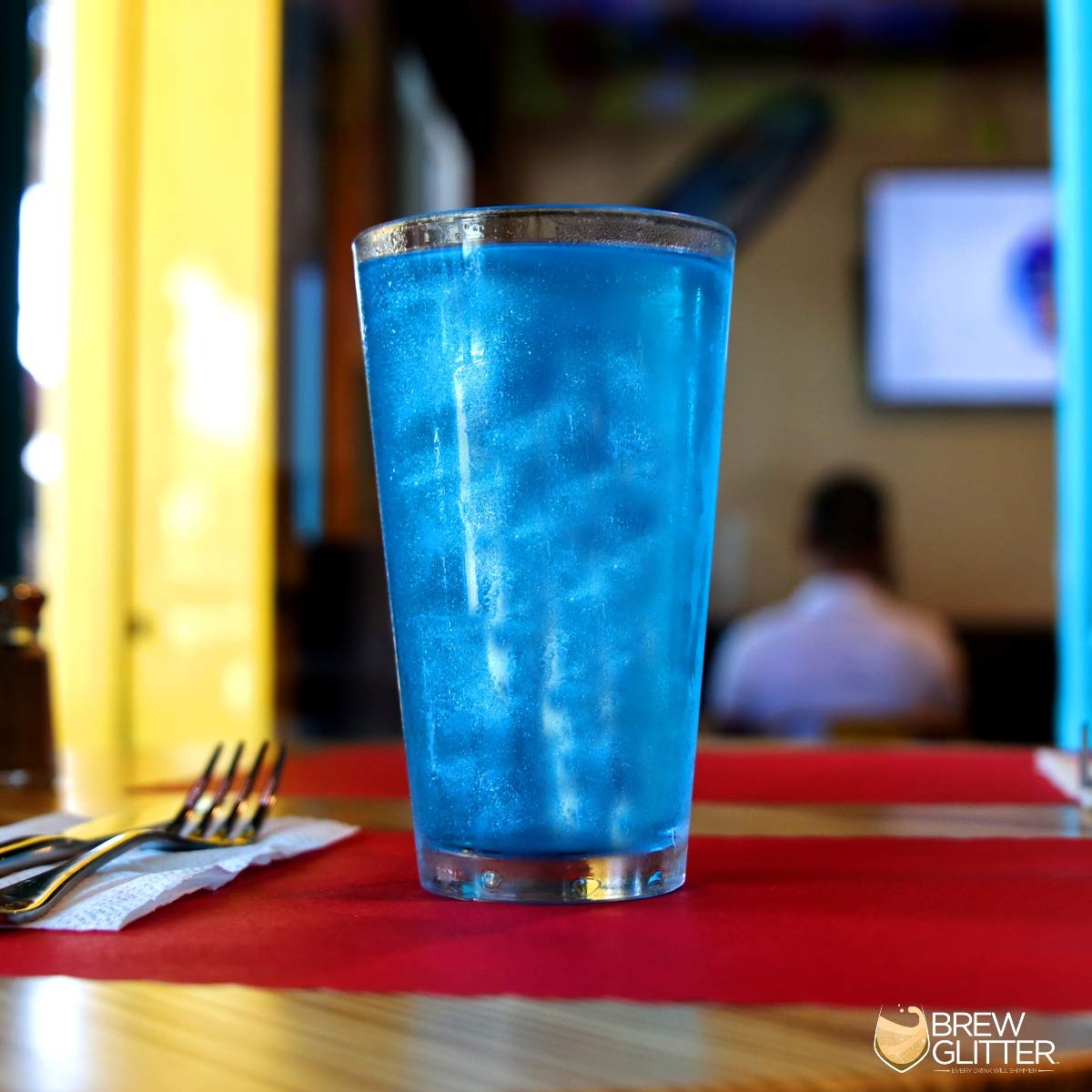 Sky Blue BREW GLITTER Edible Glitter For Drinks, Cocktails, Beer, Garnish Glitter & Beverages | KOSHER & HALAL Certified | 100% Edible & Food Grade | Vegan, Gluten, Nut Free (50g, Sky Blue)