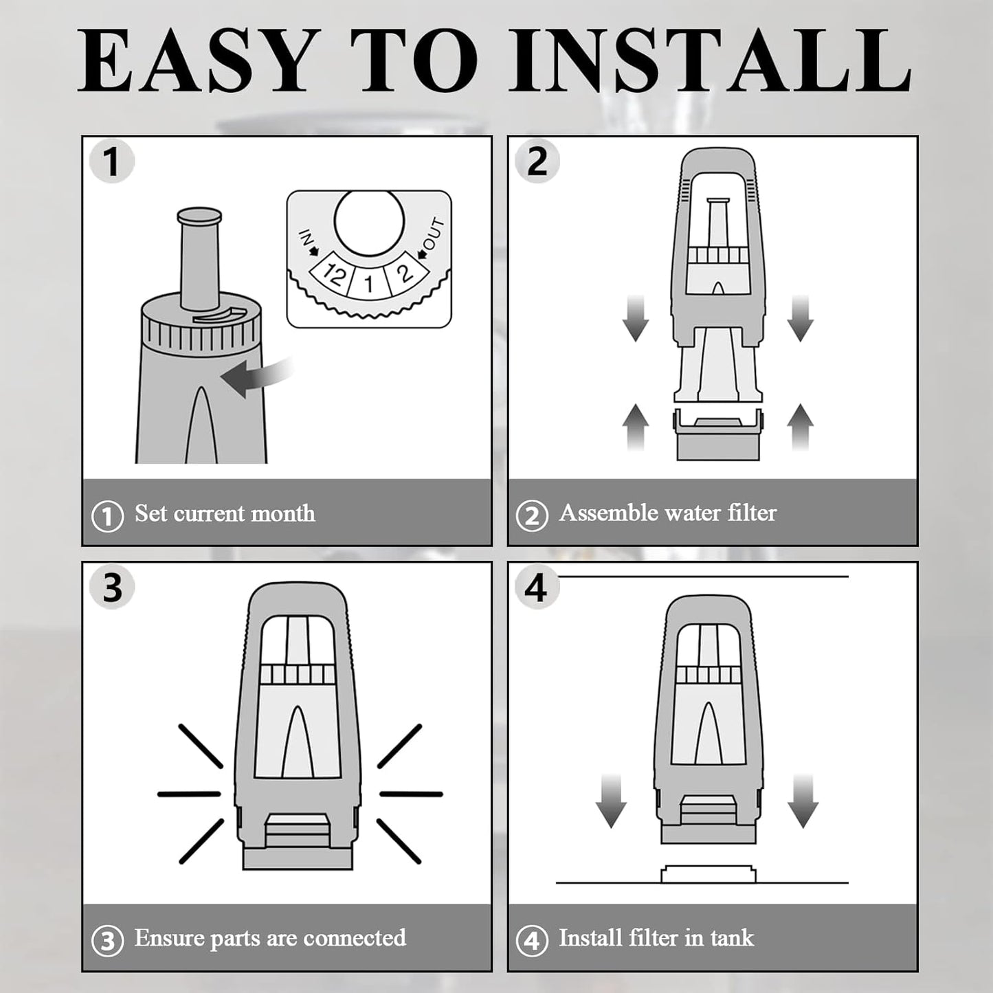 4 Pack Replacement Water Filter for Breville Espresso Machine Barista Touch Bes880, Barista Pro BES878, Oracle Touch BES990, Oracle BES980, Dual Boiler BES920 Bambino ClaroSwiss Sage by Funmit