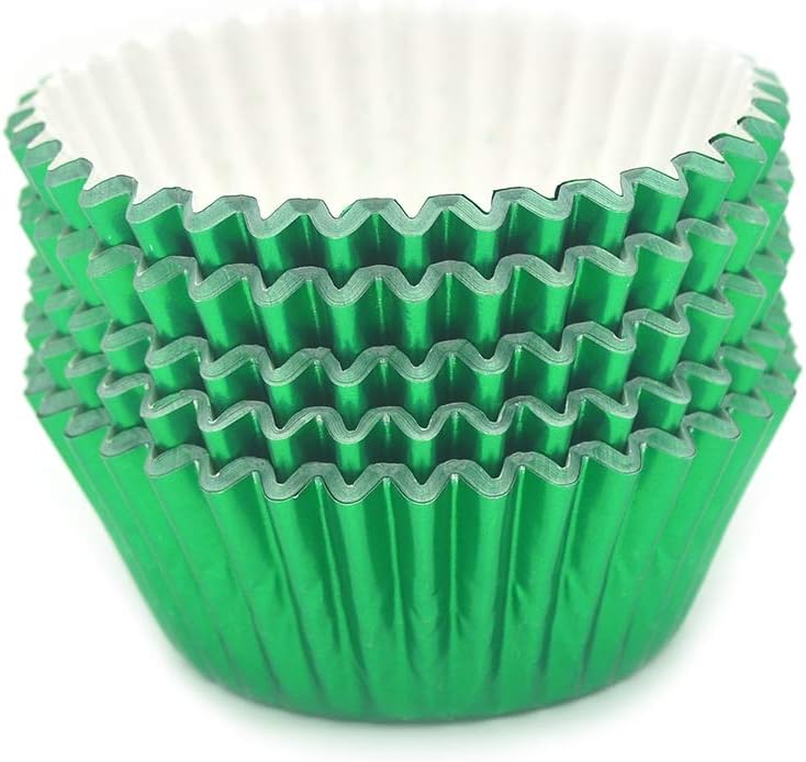 Standard Green Foil Cupcake Liners Muffin Baking Cups for Party and More, 100-Count