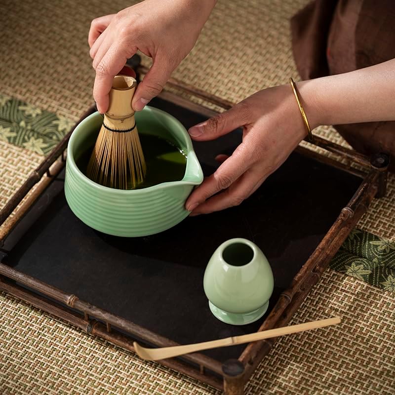 Matcha Whisk Set With Matcha Bowl, Matcha Whisk Holder Matcha Bamboo Whisk, Scoop, Unique Gifts For Women Men Girl Friend Home Kitchen Decor Gifts For Tea Enthusiasts Christmas,Birthday