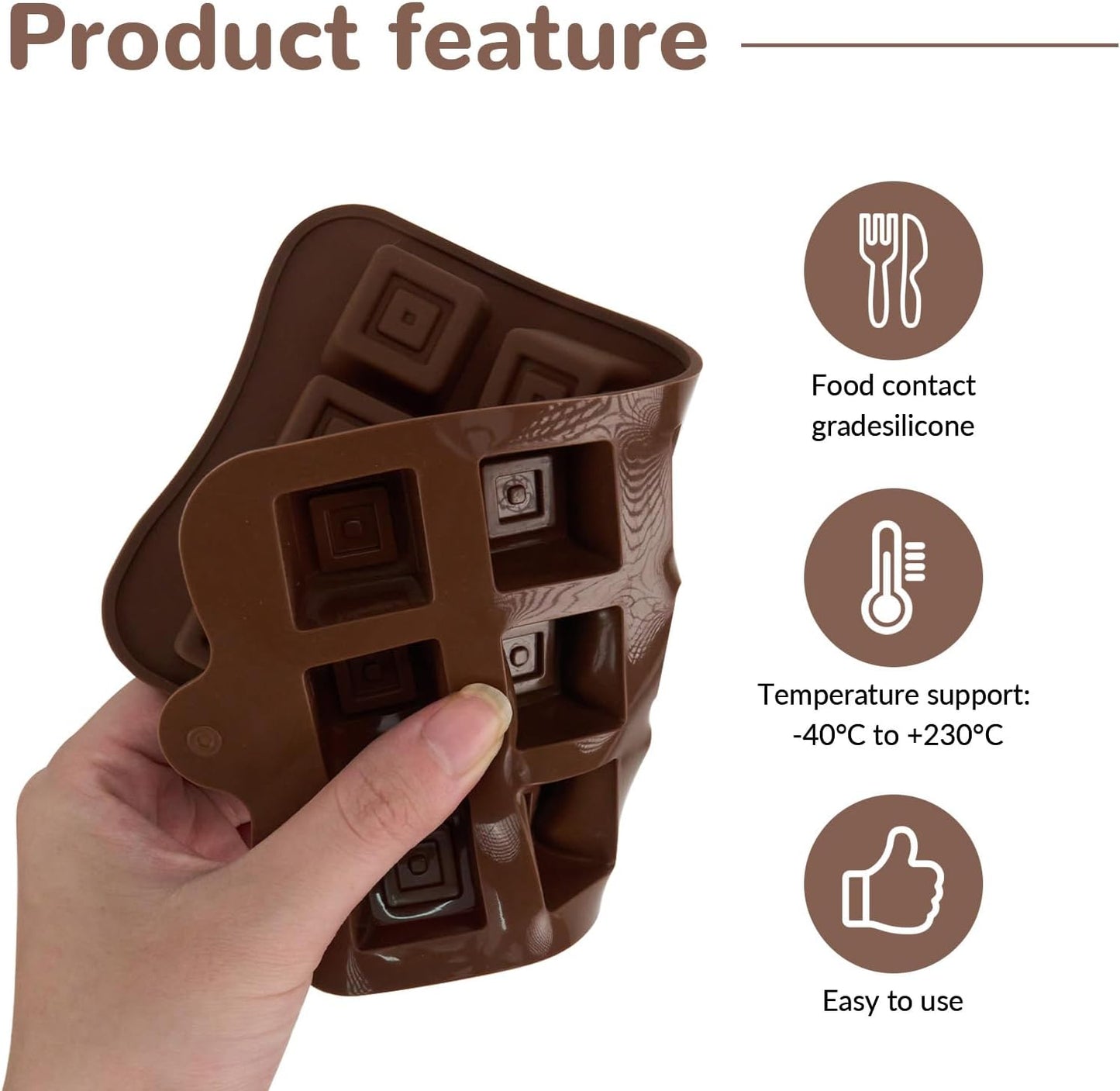 4 Pcs Chocolate Silicone Molds for Candy, Food Grade No-Stick Baking Molds with Different Shapes (4 Styles)