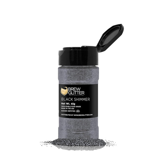 Brew Glitter - Black Shimmer (45g 1x Shaker Jar) | Edible Glitter For Drinks, Beer and Cocktail Beverages by Bakell