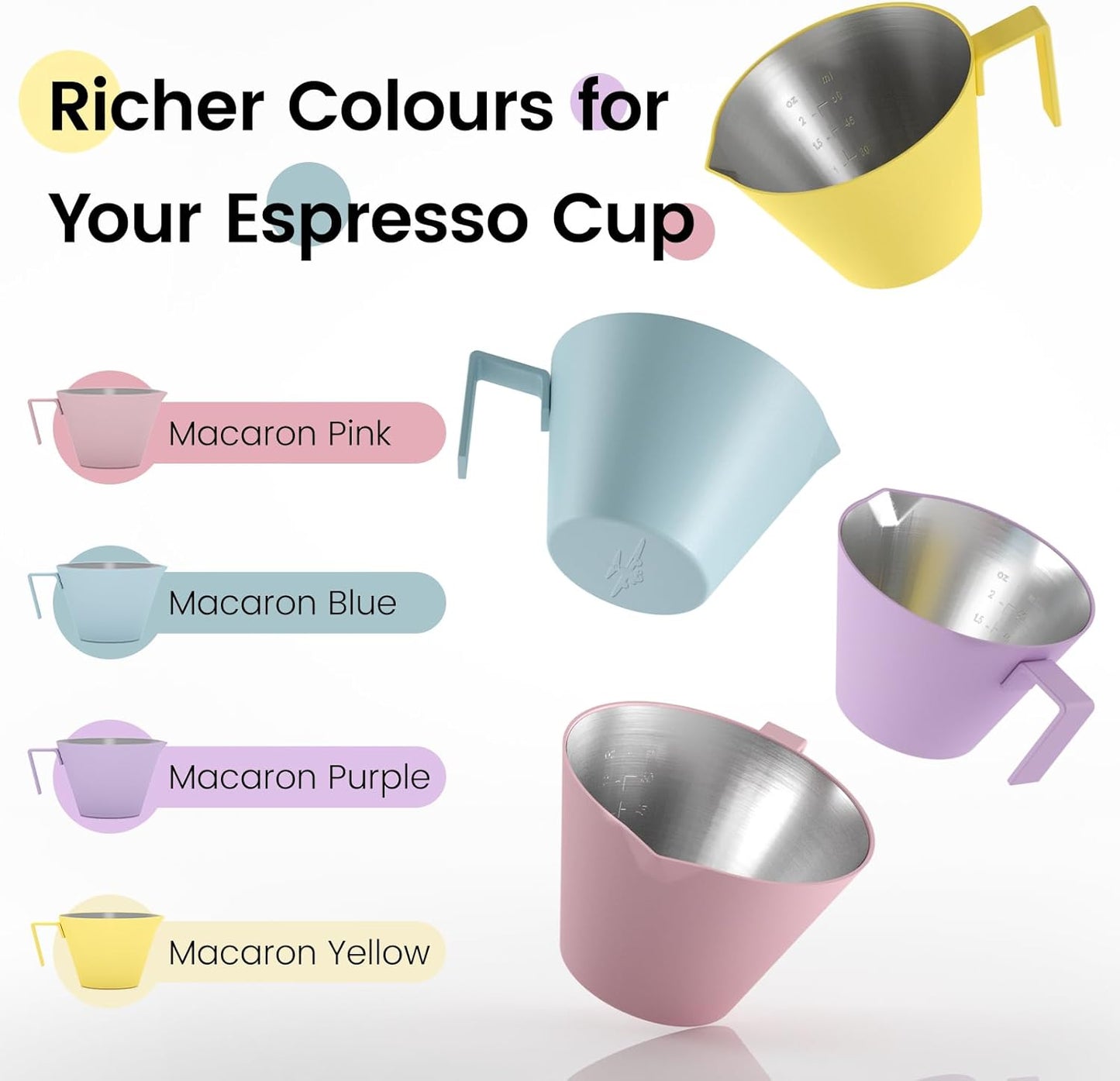 MHW-3BOMBER Espresso Measuring Cup with 3 oz Sauce Cup Espresso Shot Cup Stainless Steel Pouring Cup for Tomato Sauce|Steak Sauce|Desserts|Beverages| (Blue) G5738-OS