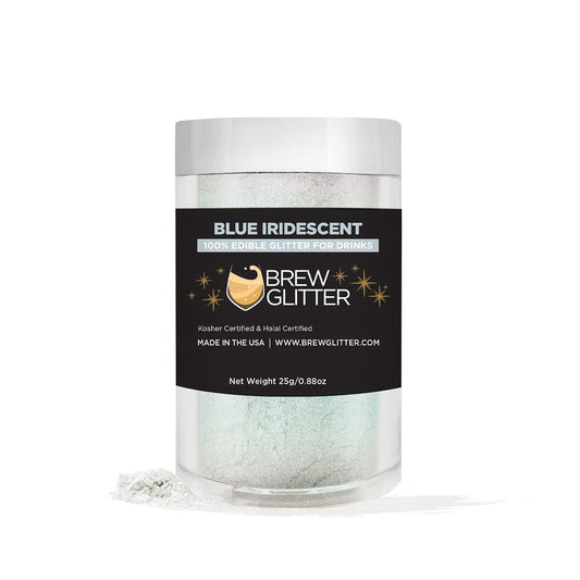 Blue Iridescent BREW GLITTER Edible Glitter For Drinks, Cocktails, Beer, Garnish Glitter & Beverages || 100% Edible & Food Grade | Vegan, Gluten, Nut Free (25g, Blue Iridescent)