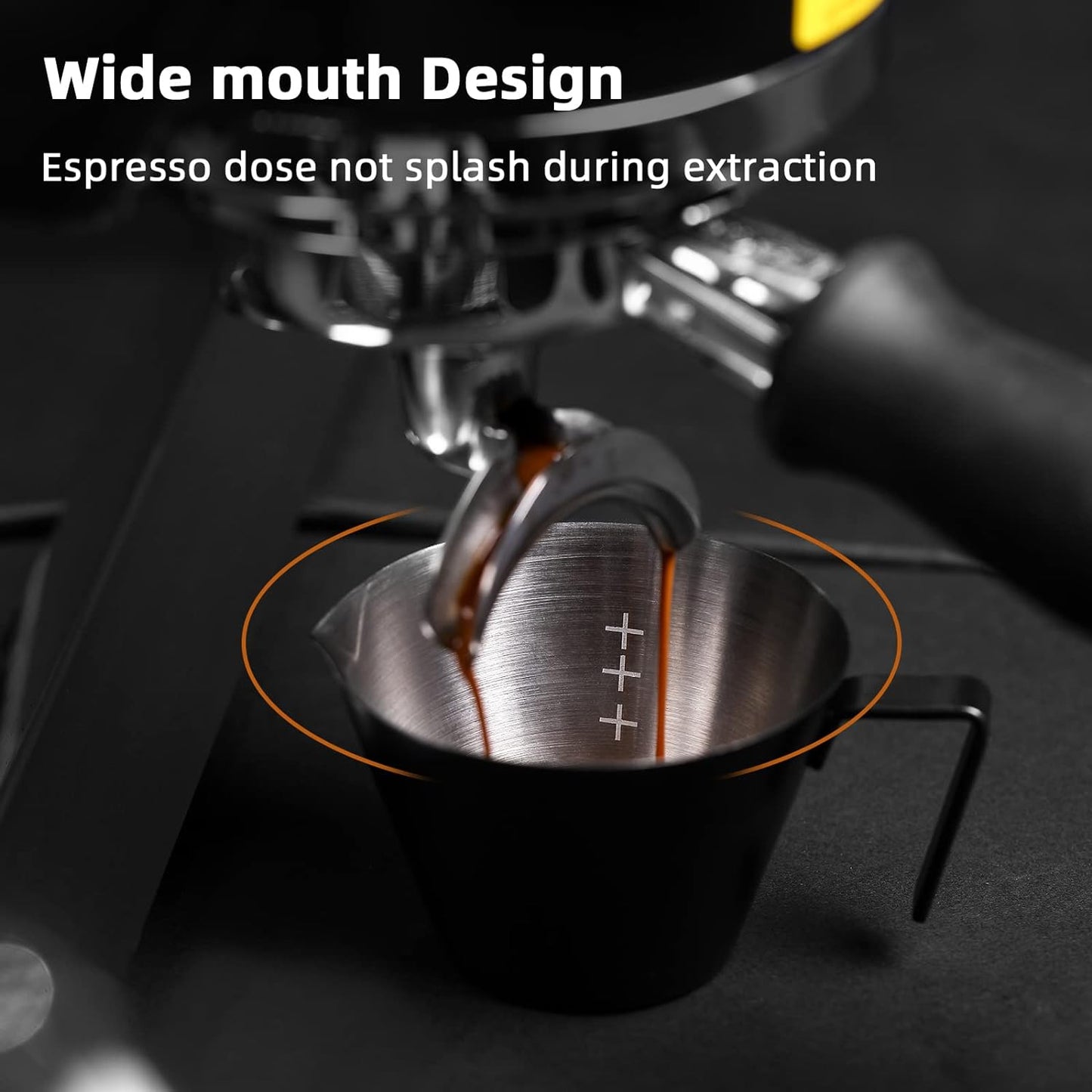 MHW-3BOMBER Espresso Measuring Cup 2 Pack Double Shot Espresso Cups Stainless Steel Coffee Bean Dosing Cup Espresso Machine Accessories (Matte Black) G6197B-OS