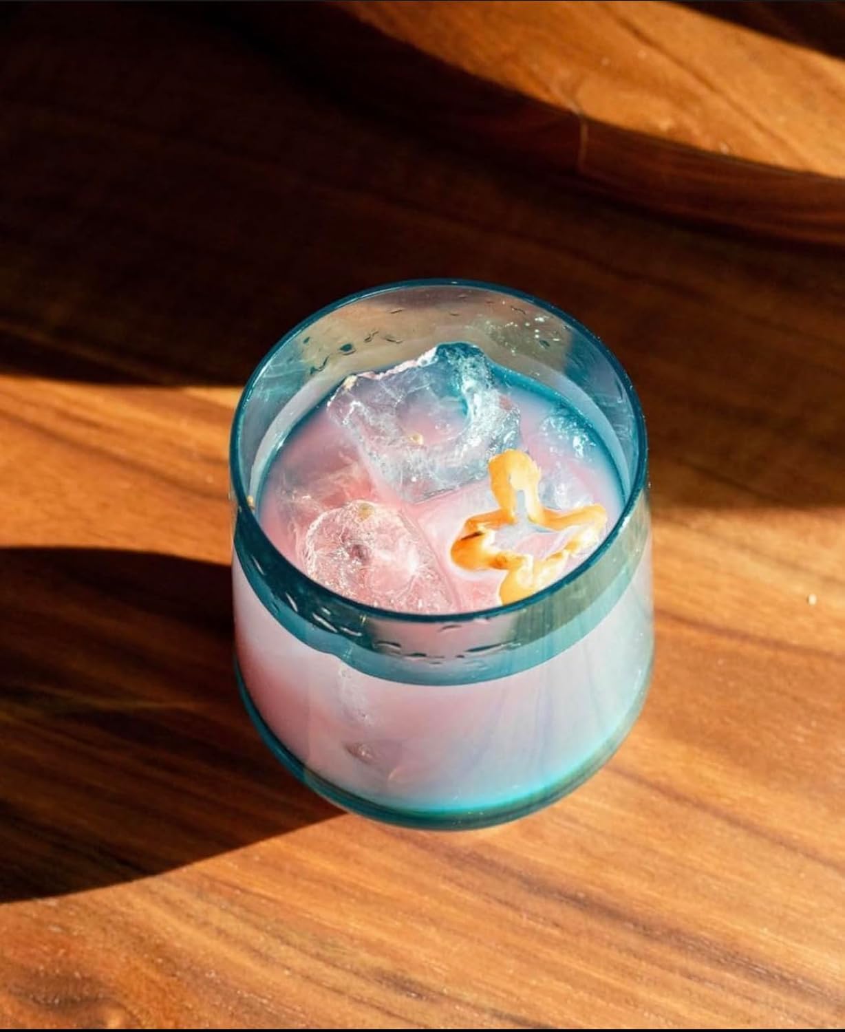 Drinique Unbreakable Stemless Wine Glasses – Set of 4 | 12oz Tritan Plastic | Made with 50% Recycled Content | Reusable, Dishwasher Safe, BPA-Free, Shatterproof | Indoor, Outdoor, Everyday Use - Teal