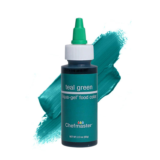 Chefmaster Teal Green Liqua-Gel® Food Coloring | Vibrant Color | Professional-Grade Dye for Icing, Frosting, Fondant | Baking & Decorating | Fade-Resistant | Easy-to-Use | Made in USA | 2.3 oz