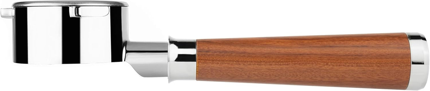 LILQ 54mm Bottomless Naked 3 Ears Portafilter | Compatible with Breville Machines | Stable Handle (Rosewood Flat, 54mm Breville)