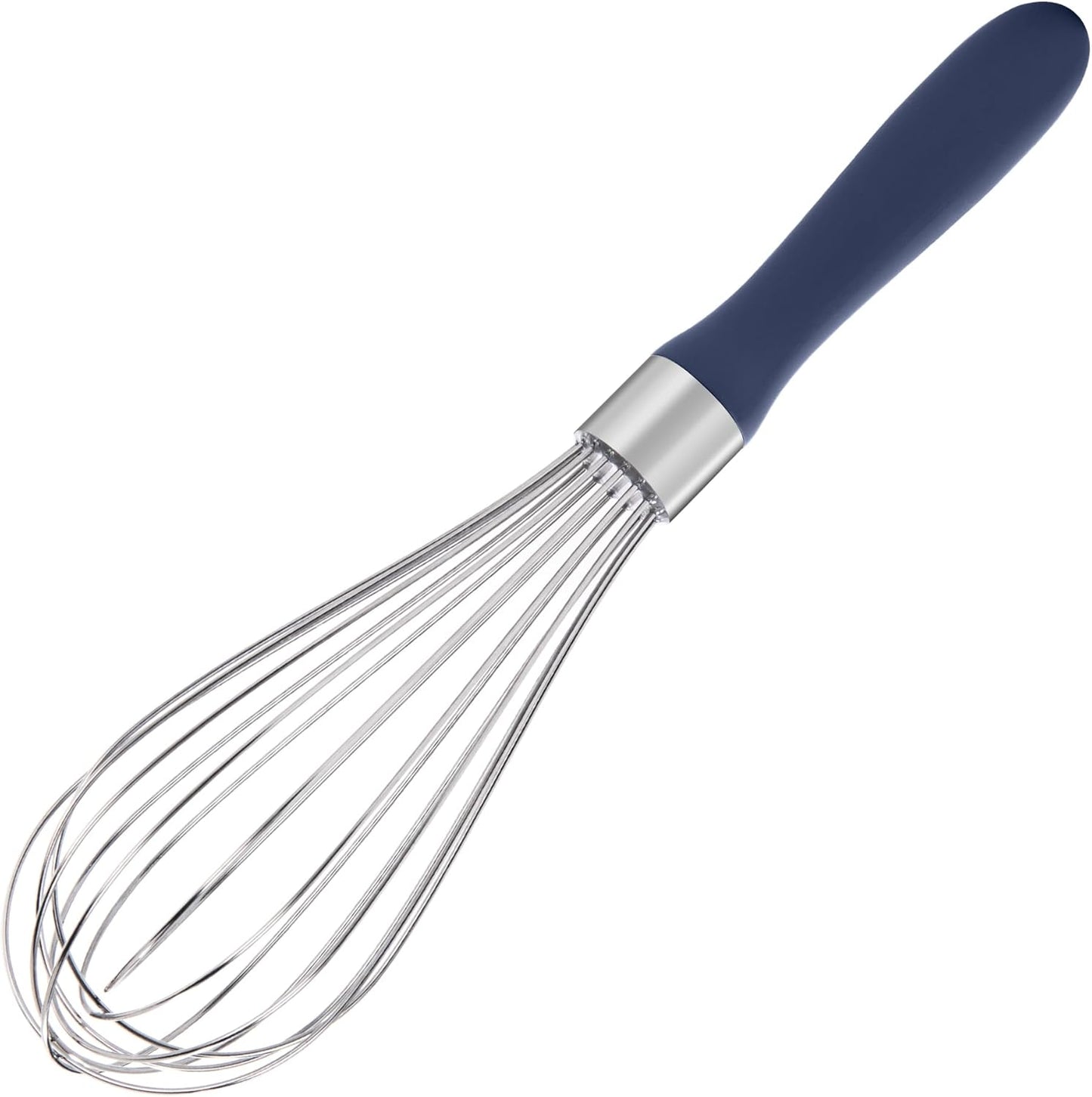 U-Taste Balloon Whisk for Cooking: 18/10 Stainless Steel Kitchen Wire Whisk, Medium Heavy Duty Egg Beater, Hand Baking Mixing Tool with 8 High Flex Wires for Stirring, Blending Sauce (Midnight Blue)