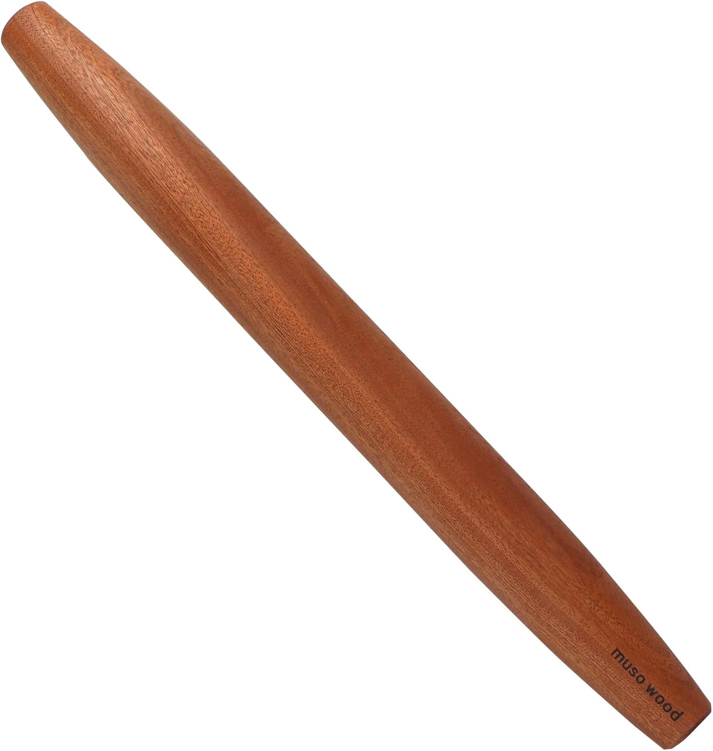 Muso Wood Sapele Wooden French Rolling Pin for Baking, Tapered Roller for Fondant, Pie Crust, Cookie, Pastry (French 17.5inch)