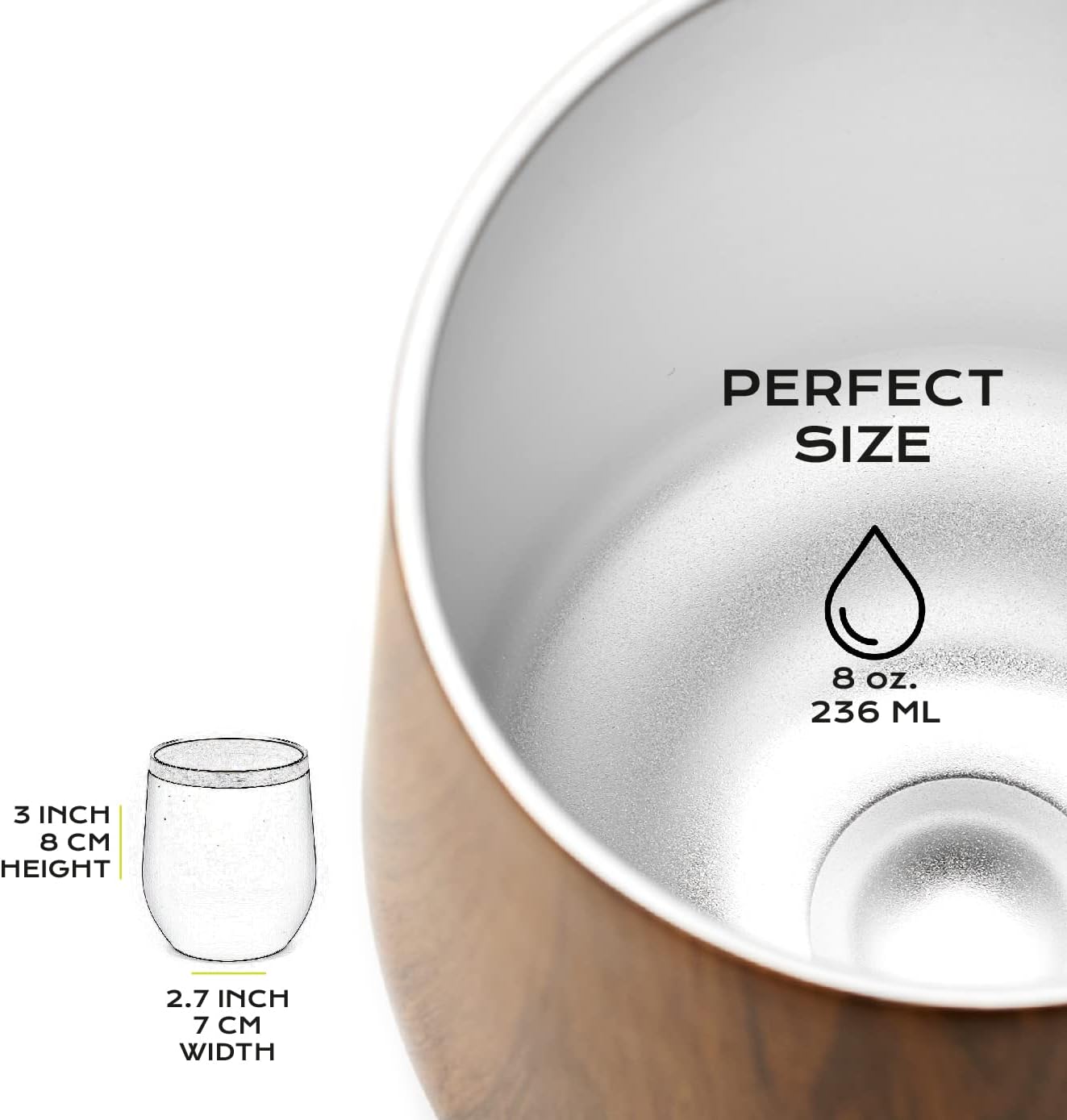 BALIBETOV 5 pcs large Yerba Mate Cup and Bombilla Kit, Includes one 8 oz Yerba Mate Gourd with Lid, Two Bombillas Mate Straw and one cleaning brush (Wood, 8.00)