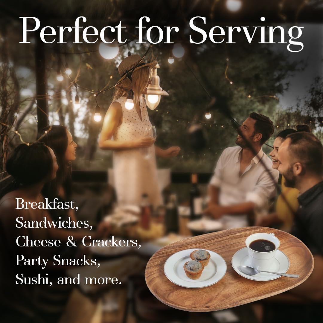 Woodard & Charles 15-Inch Acacia Oval Tray, Large - Pack of 16