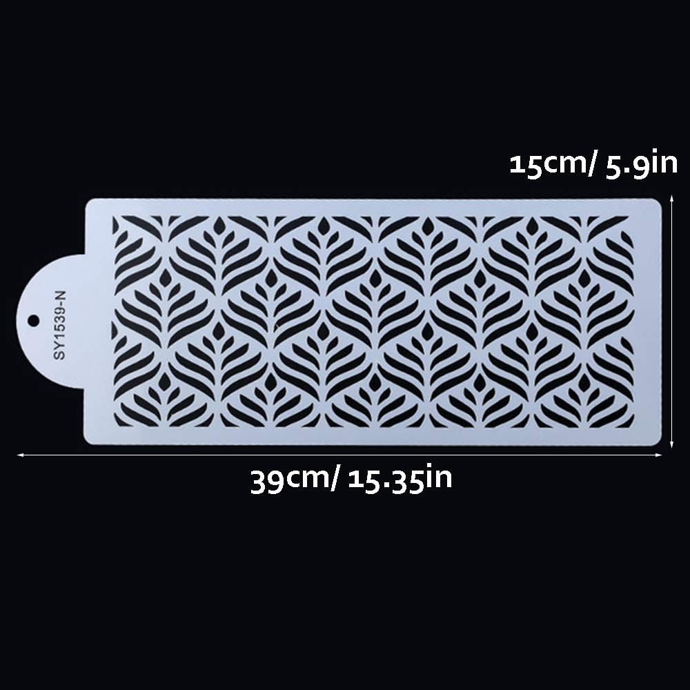 RAYNAG 6 Pieces Cake Stencils Baking Templates Cookie Fondant Cupcake Embossing Mesh Stencil Dessert Decorating Molds, Spray Cake Painting Stencils