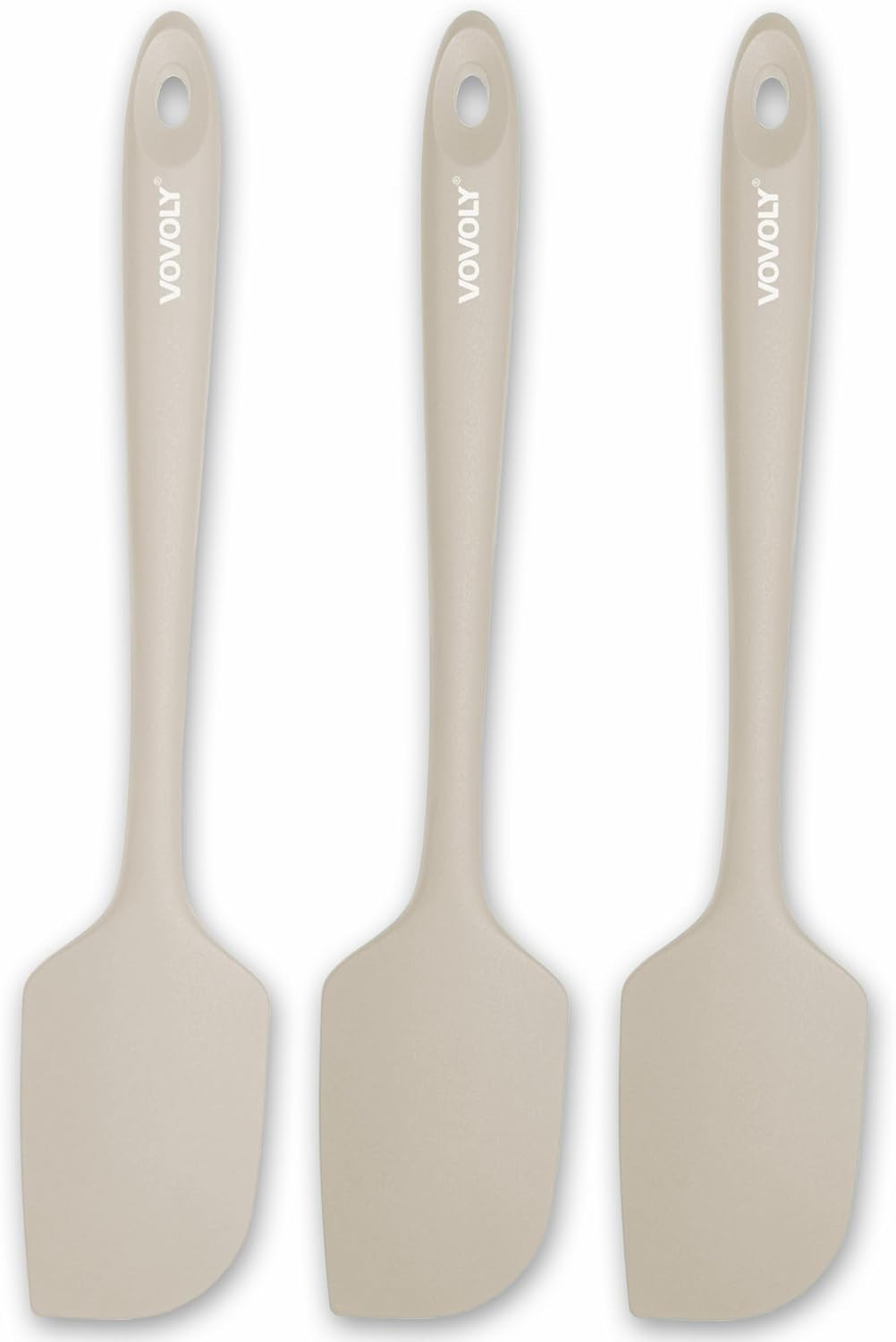 3 Pack Large Silicone Spatula for Kitchen,600°F Heat resistant Rubber Spatulas for Baking,Cooking, Scraping,and Mixing,Non Stick Kitchen Utensils, BPA Free, 11.2 IN, Khaki