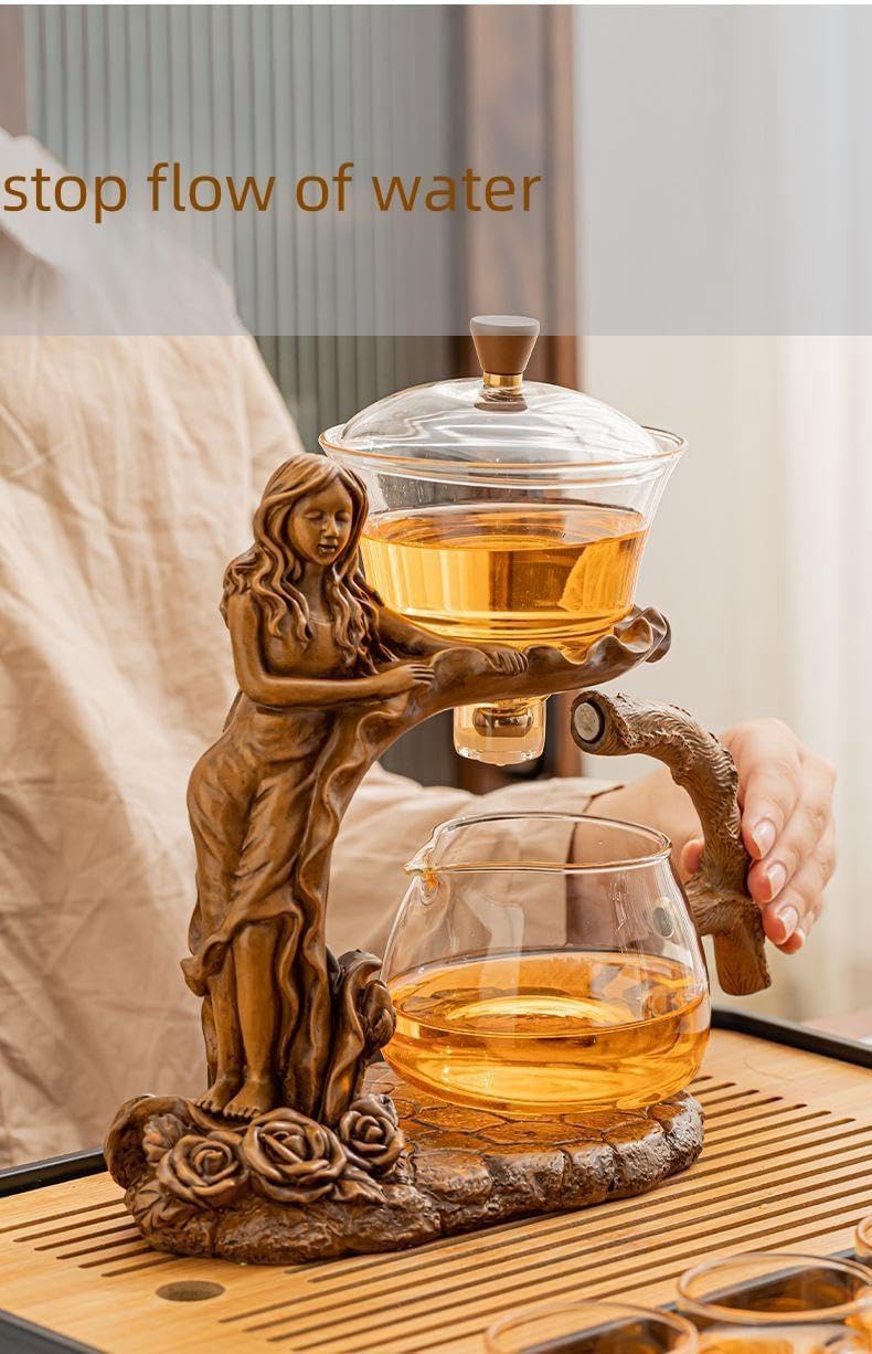 Glass Teapot Set with Infuser Semi Automatic Tea Set Magic Teapot (Beauty)