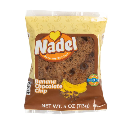 Nadel - NATURALLY DELICIOUS BANANA CHOCOLATE CHIP CAKE SLICES (8 Pack) Sweet Breads & Cakes, Back to School lunch snack, breakfast bar