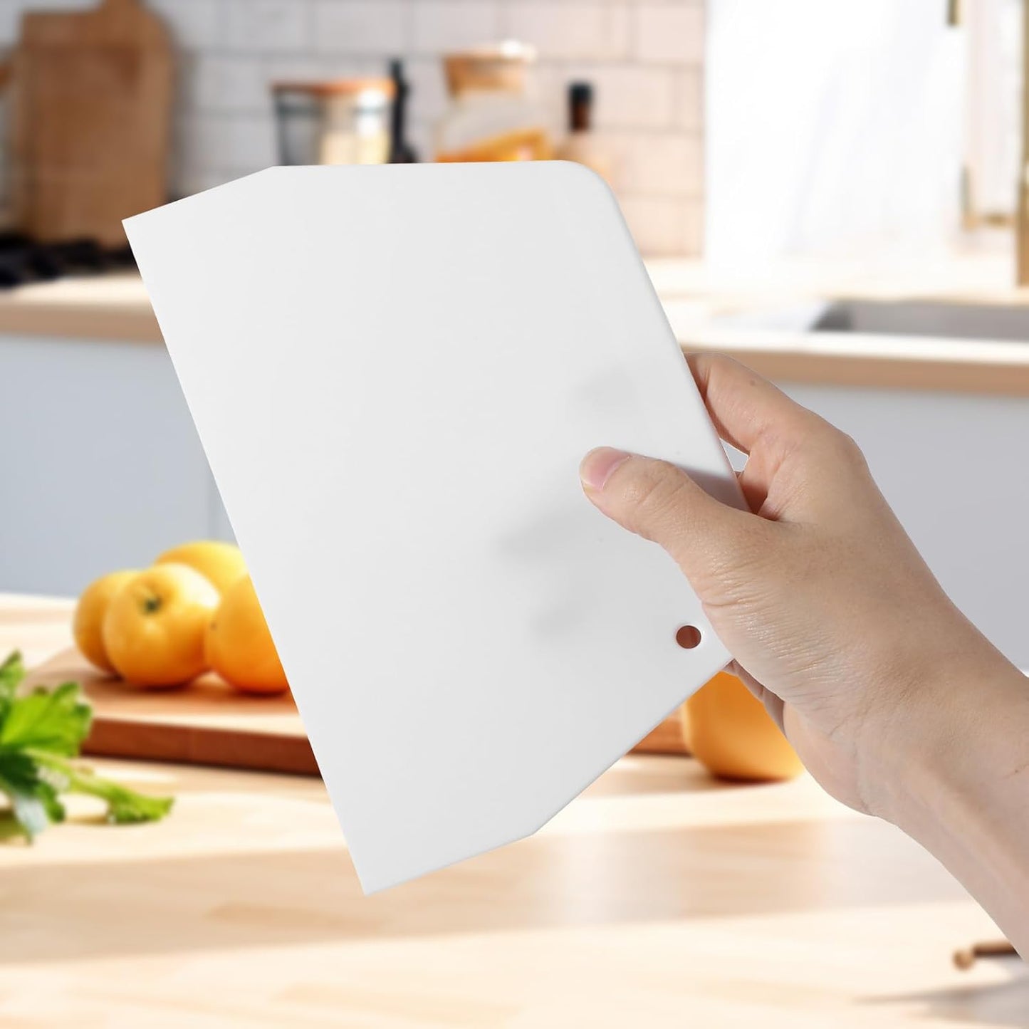 3 Pcs Plastic Dough Scraper Food Scraper Bowl Scraper Set Dough Cutters for Bread Cake Pastry Pizza Making