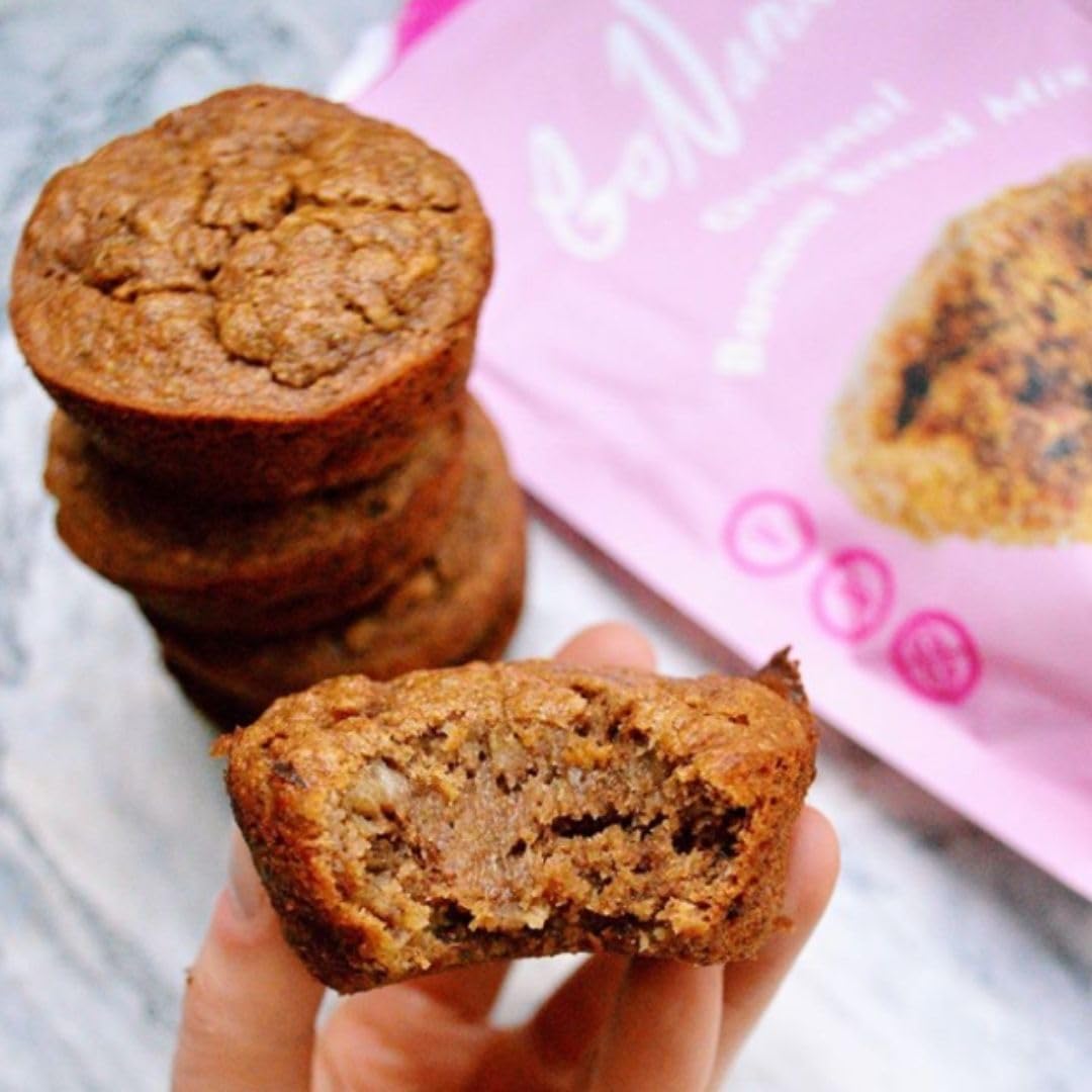 GoNanas Original Oat Flour Banana Bread Mix, Suitable for Plant Based Vegan Diets, Gluten Free Dairy Free Snacks, Healthy Snacks For Adults, Muffin Mix, Nut Free, Cupcakes Dessert, NON-GMO, 1pk