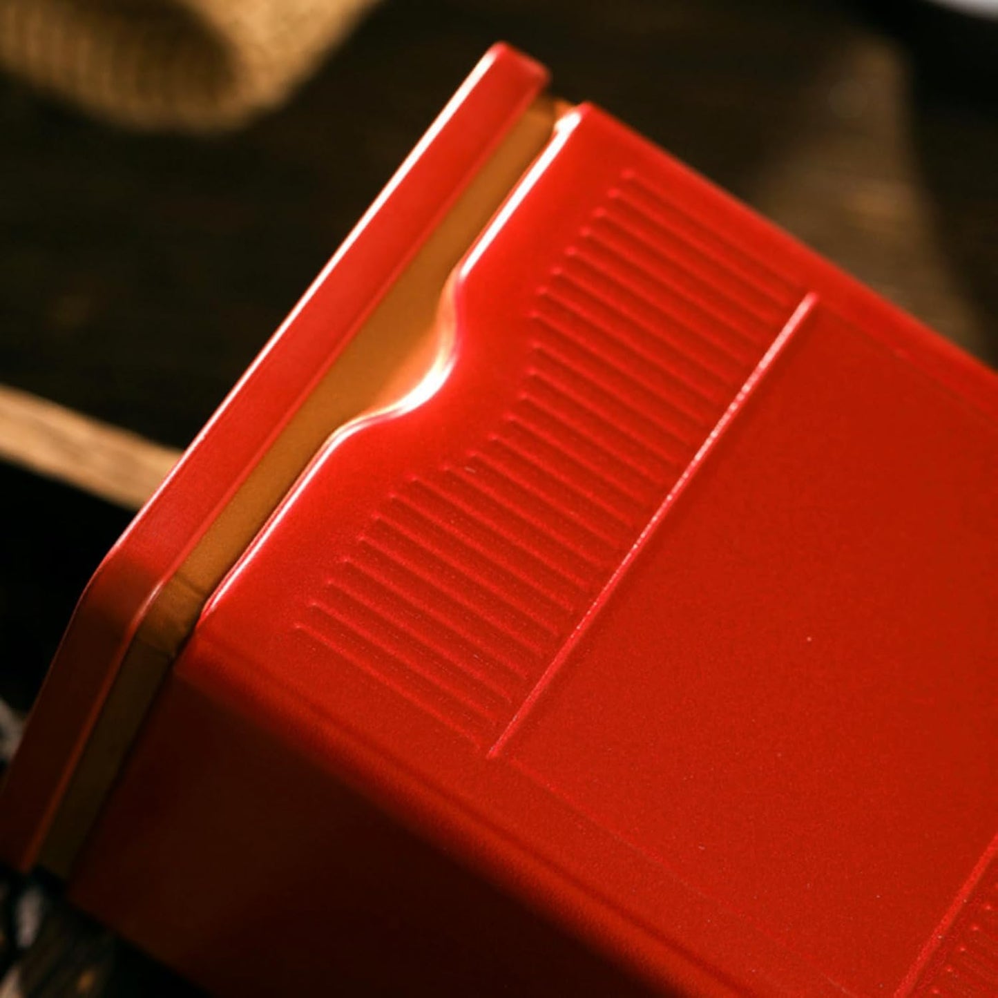 HAN SHENG Square Airtight Tea Tins - Red, Food Storage Containers for Loose Tea, Coffee, Spices (5.9"x3.4"x2.8")