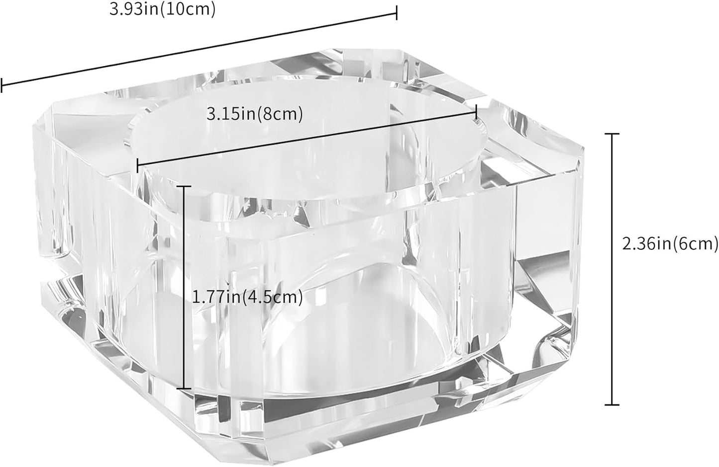 kitCom Crystal Candy Dish with Lid Hand-Cut Home Decorative Jewelry Box Candy Jar W 4" x H 3.5", Comes With Gift Box