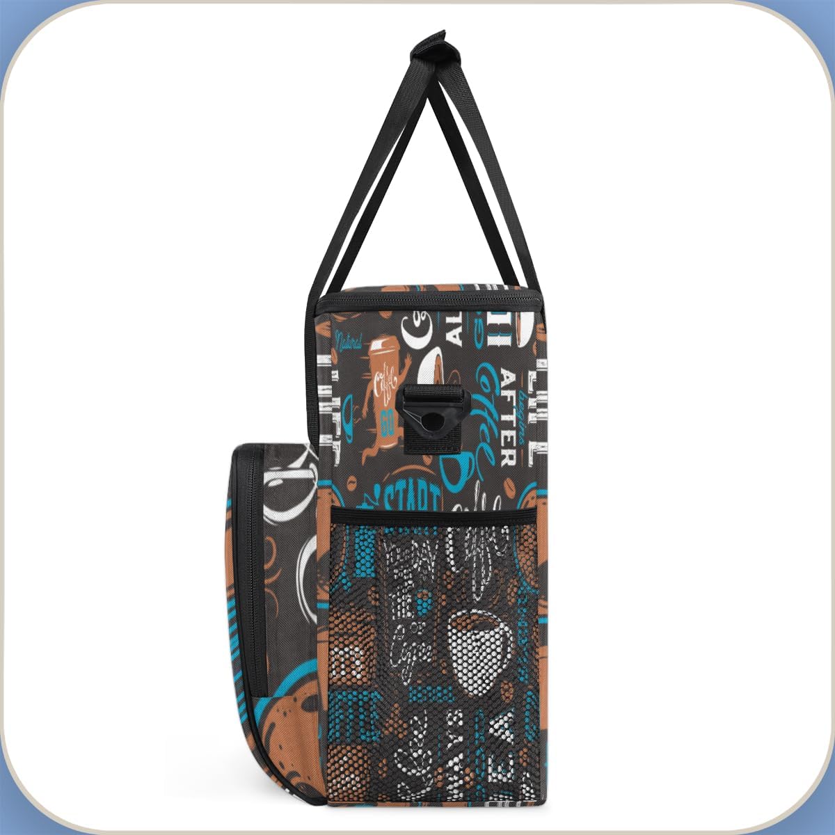 Blue Coffee Cafe Maker Carrying Bag Travel Case Compatible with Keurig K-Mini or K-Mini Plus Portable Single Serve Coffee Brewer Case with Pockets for K-cup Pods