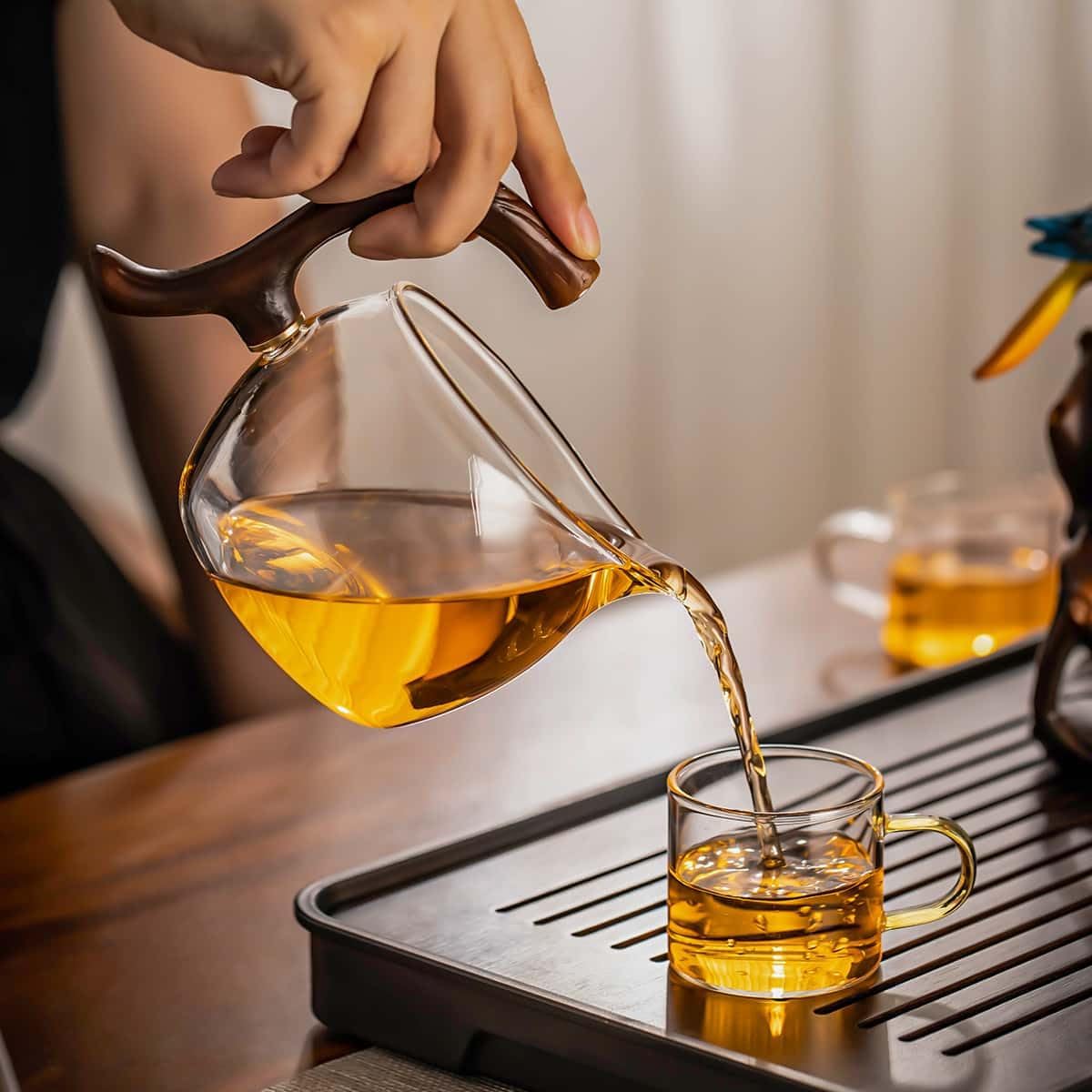 Kungfu Glass Tea Set Automatic Glass Teapot Set (Bird)