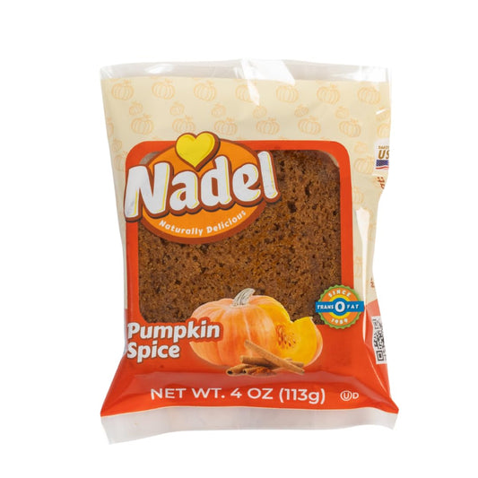 Nadel - NATURALLY DELICIOUS Pumpkin Spice Bread Slices, 8 Pack, Sweet Breads & Cakes breakfast bar, back to school lunch snack.