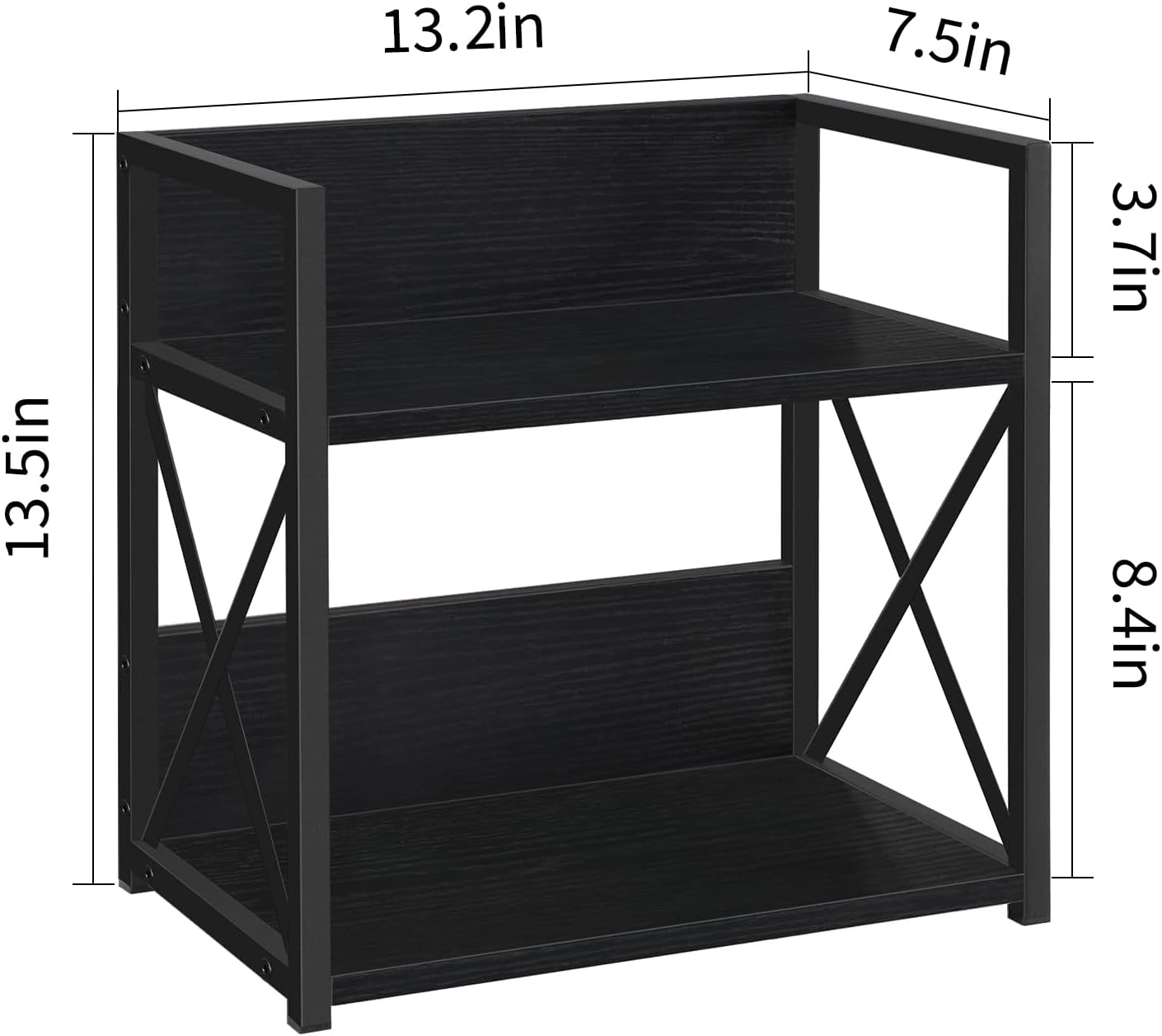 YINMIT Countertop Shelf Organizer,Coffee Bar Accessories,Spice Rack,Coffee Counter Shelf,2 Tier Coffee Organizer Station for Mugs,Cups,Cream,Syrup(Black, Medium)