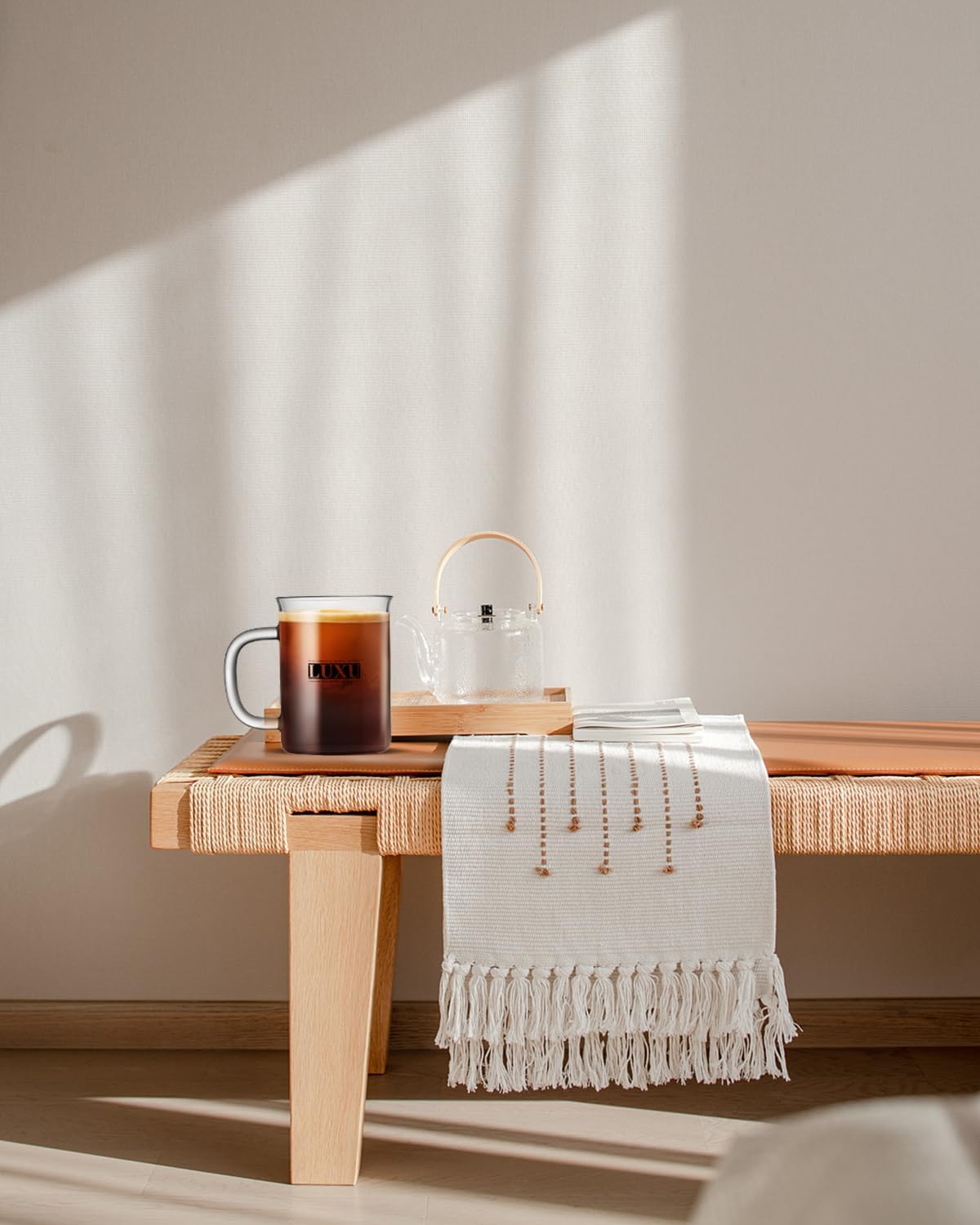 2pcs Set Glass Coffee Mugs 15oz Bell Mouth Glass Coffee Cups Clear Large Tea Cups,Cute Coffee Bar Accessories,Iced Coffee Glasses,Lead-Free Glass Cups for Water,Latte,Milk-Flat Bottomed Design