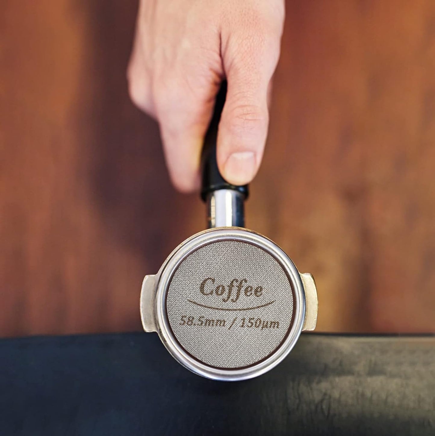 Espresso Puck Screen 53.5/58.5mm Stainless Steel Coffee Filter 150μm with Stand Filter Screen for 58mm Portafilter Filter Basket