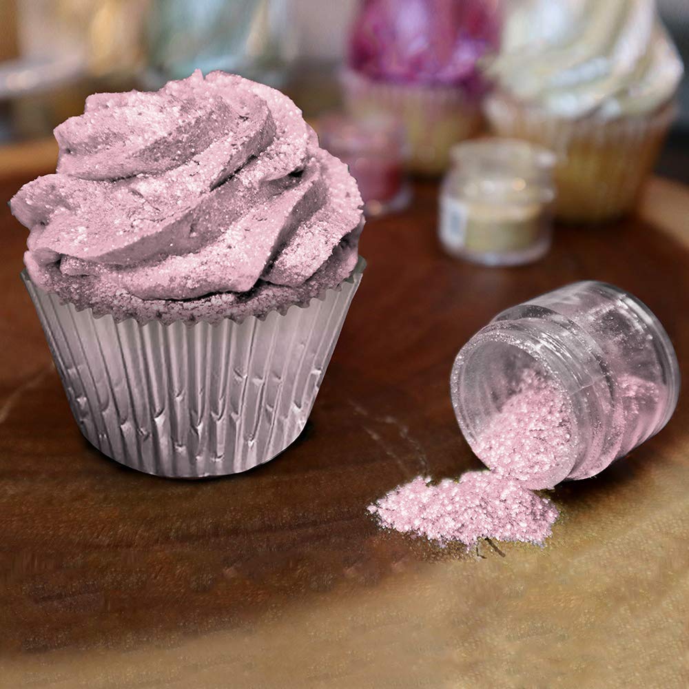 BAKELL Soft Pink Edible Glitter, 25 Grams | TINKER DUST Edible Glitter | KOSHER Certified | 100% Edible Glitter | Cakes, Cupcakes, Cake Pops, Drinks, Dessert Vegan Glitter & Dusts (25g, Soft Pink)