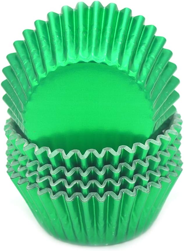 Standard Green Foil Cupcake Liners Muffin Baking Cups for Party and More, 100-Count