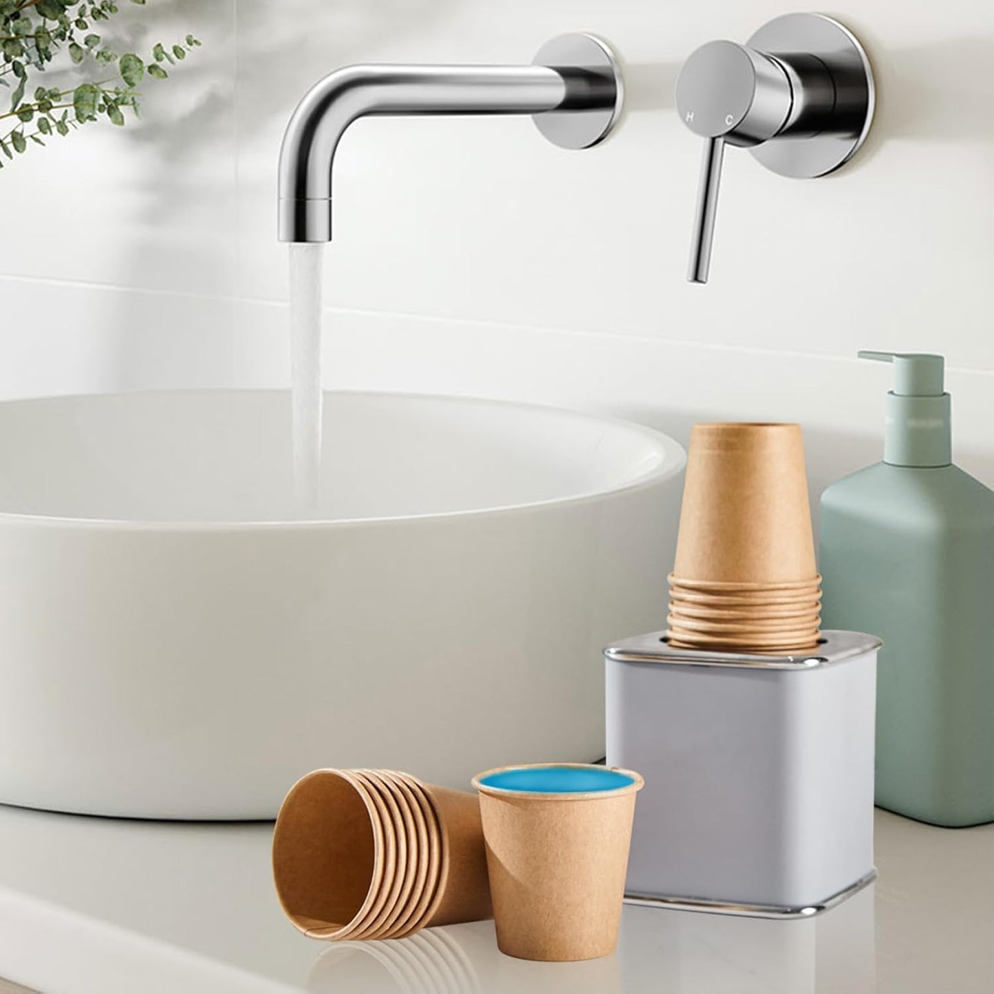 400 Pack 5 oz Kraft Paper Cups, Disposable Bathroom Cups, Mini Mouthwash Cups, Hot/Cold Beverage Drinking Cup for Home, Store, Travel, Events (Brown)