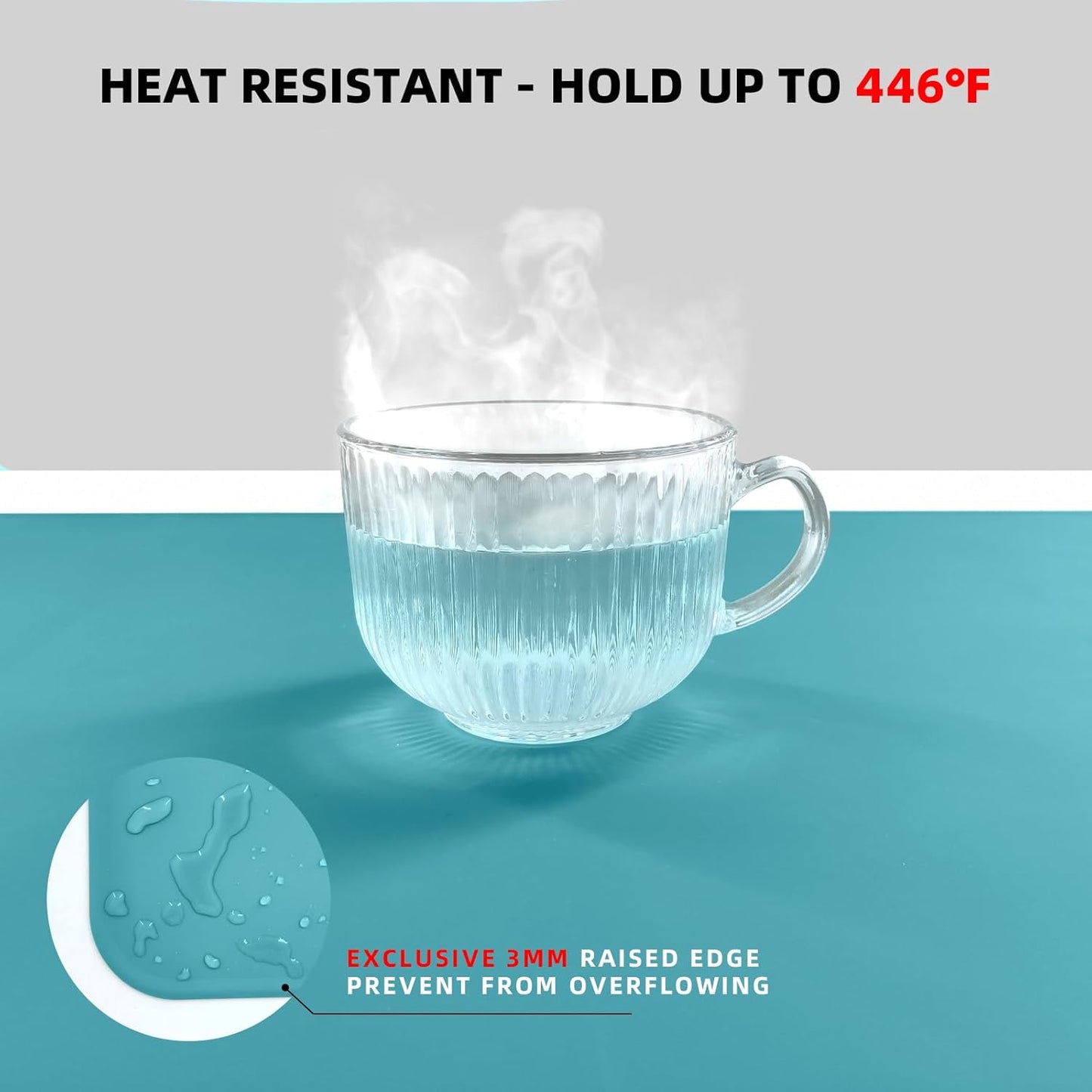 KVK 43.3×25.6in Silicone Mats for Kitchen Counter - Extra Large Silicone Mat Heat Resistant - Glossy Bottom Non Slip - Universal Painting Craft Resin Mat Table Countertop Protector, Taupe