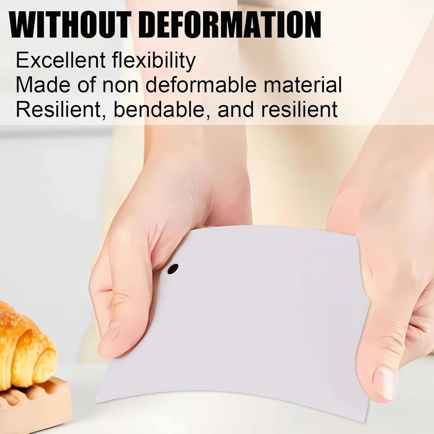 Dough Scraper Plastic Bench Scraper, Dough Scraper Tool Dough Cutter, Flexible Bench Scraper for Making Bread Pizza, 4 PCS