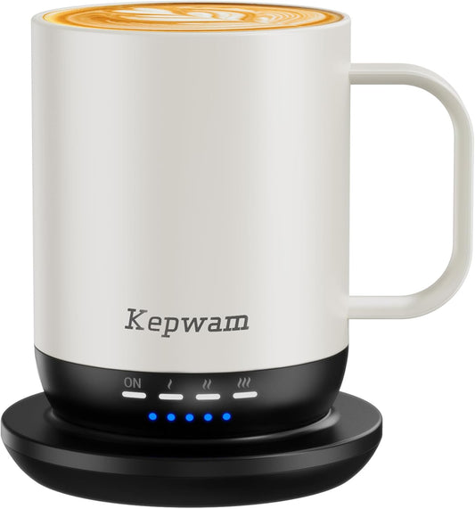Heated Coffee Mug T1-14oz Fast Heating & Longer Battery Life Self Heating Coffee Mug Hot to 149℉ - Touch & App Controlled Mug Coffee and Hot Beverage Warmer, Gifts for Women and Men