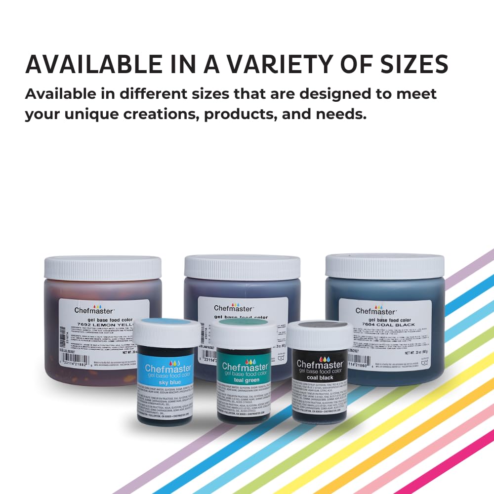 Chefmaster Coal Black Gel Food Coloring | Vibrant Color | Professional-Grade Dye for Icing, Frosting, Fondant | Baking & Decorating | Fade-Resistant | Easy-to-Use | Made in USA | 20 oz